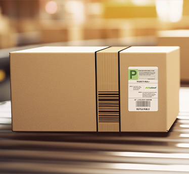 Caixa de papelão repulpável.